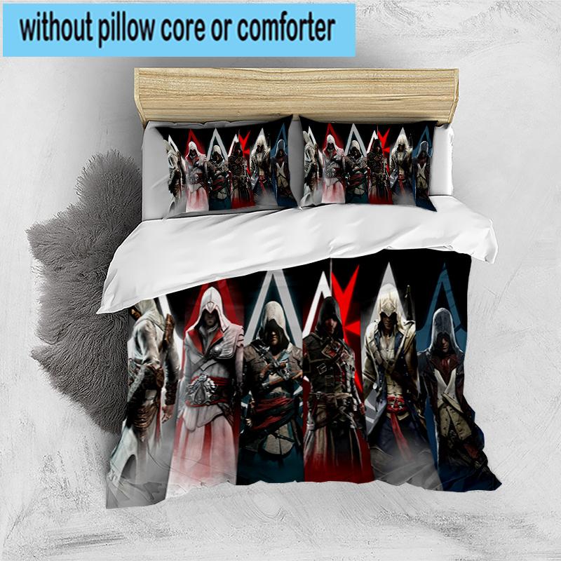 1PC Assass Warrior 3pcs Bedding,Including 1pc Duvet Cover And 2pcs Pillowcases Perfect for Christmas,Ideal for Bedroom, Dormitory
