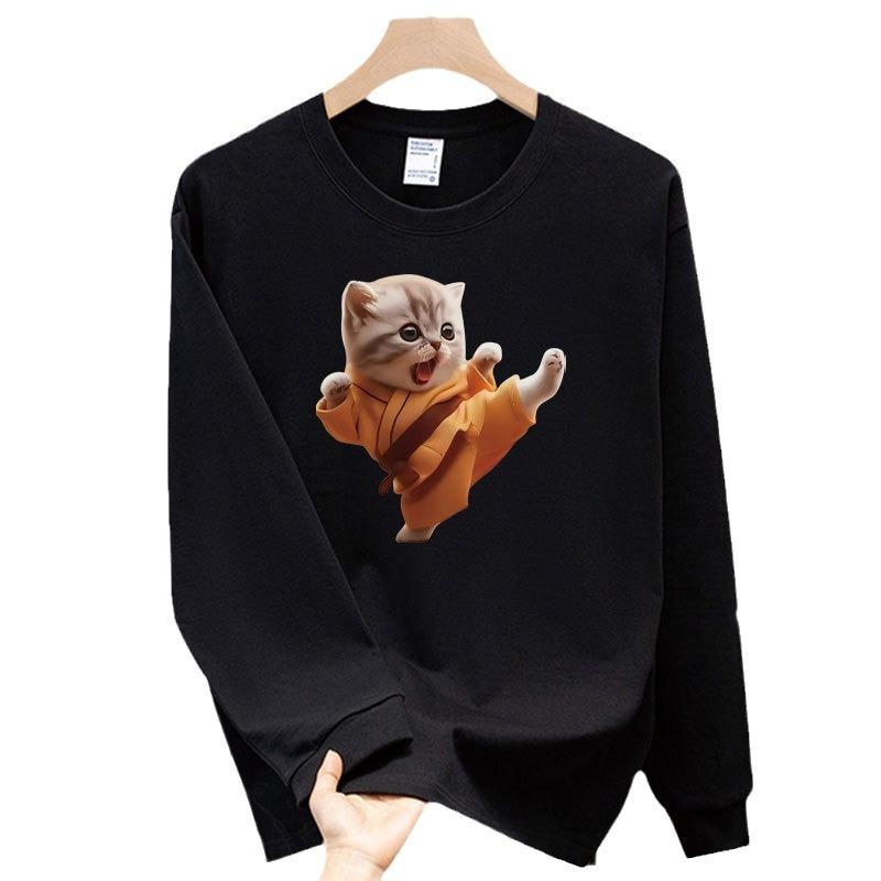 Heavy High-End Trendy Brand Pure Cotton T-Shirt Men'S Bottoming Shirt Long-Sleeved Trendy Autumn And Winter Men'S And Women'S Crew Neck Sweater
