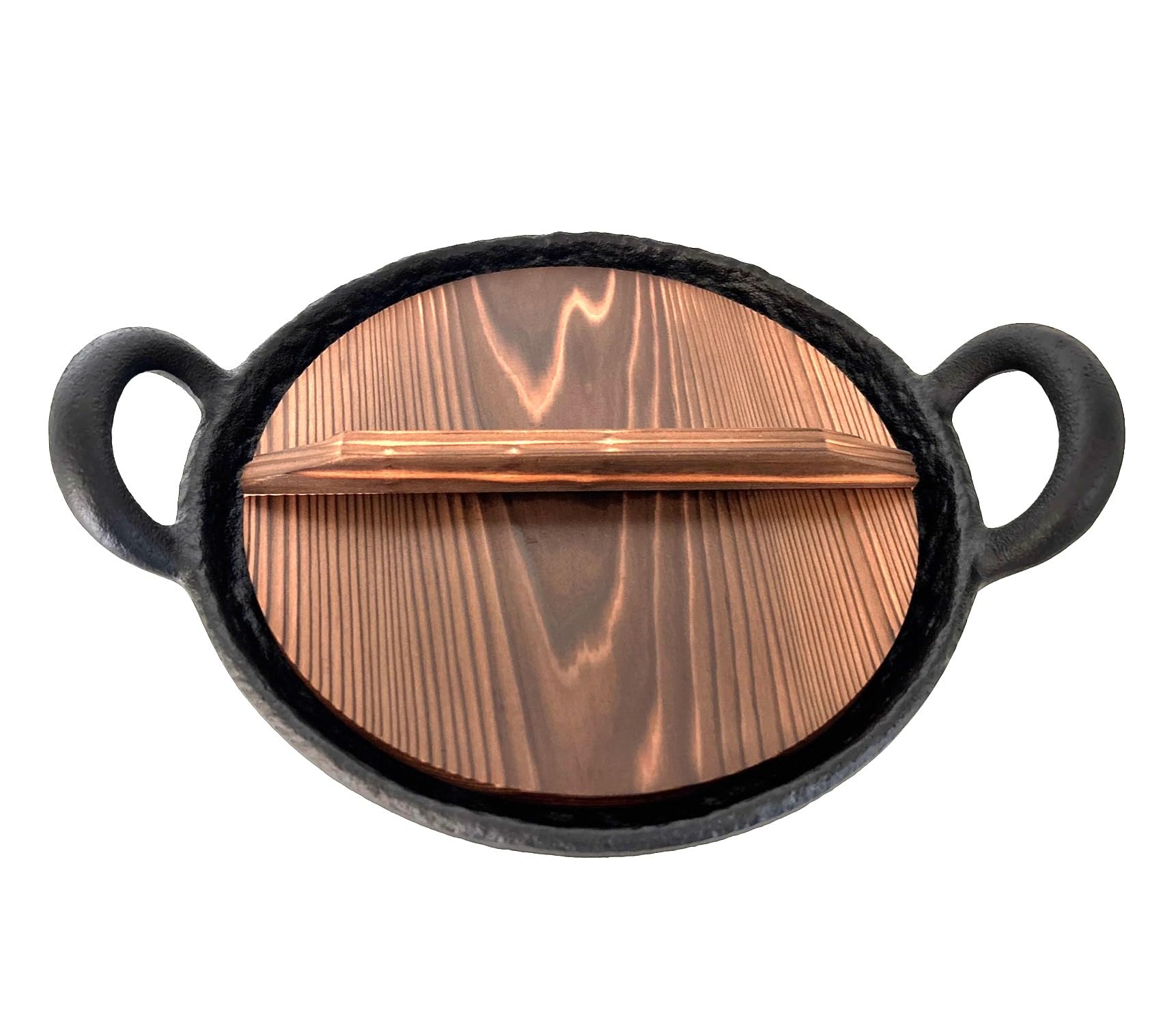 

Nanbu Ironware Oisei Hobundo Cast Iron Pot with Wooden Lid, Perfect for Yosenabe, Hormone Hotpot, Motsunabe, and Sukiyaki, 17.6cm, Made in Japan