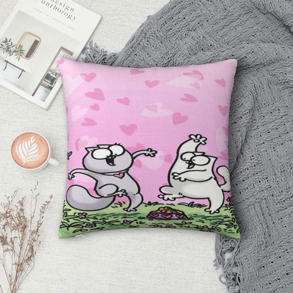 Home Decoration Simons Cartoon Cat Cats Pillowcases Stuff Pillow Covers Zippered Multi-Size