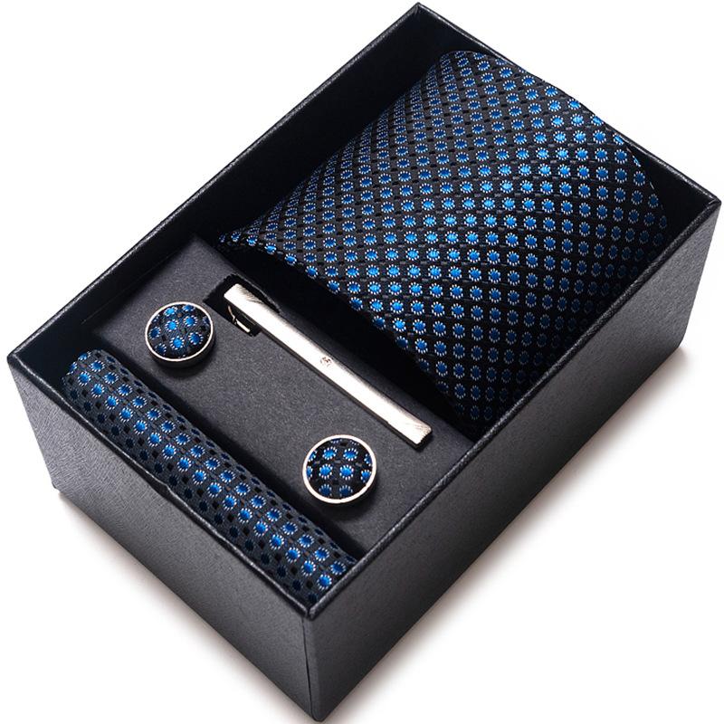 Gift Box Men'S 8Cm Tie Business Dress Jacquard Yarn Business Career Tie Set Men