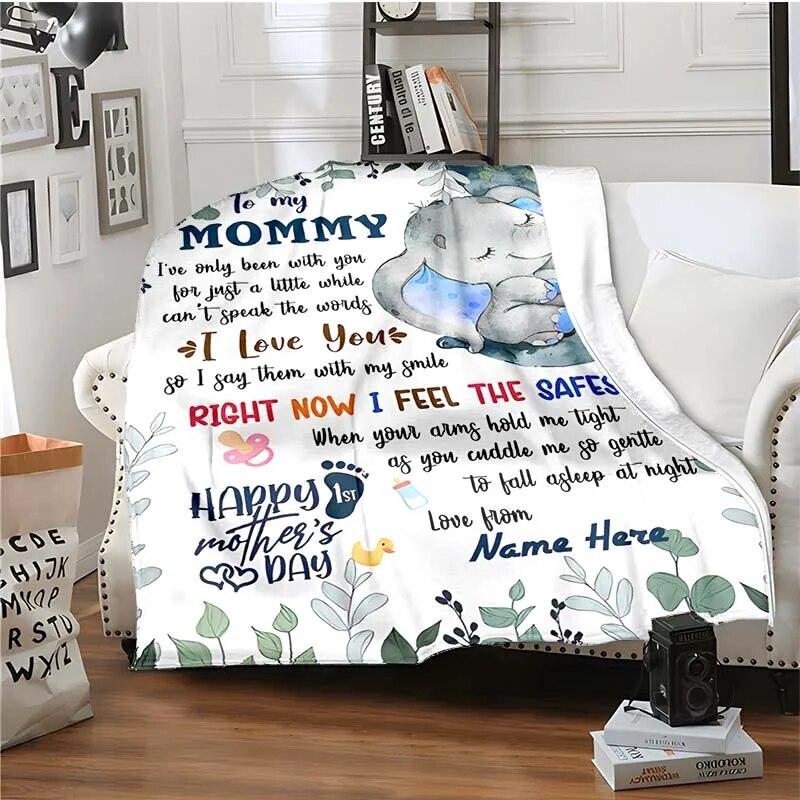 Letter 3D Print Deka mému dítěti Rodičům a milovníkům Teplá deka do obývacího pokoje Měkká flanelová deka pro dospělé a děti