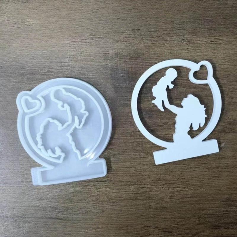 Mother Day Theme Resin Molds with Base, Mother Day Candle Holder Molds for DIY Craft Mother Day Gift Home Decorations
