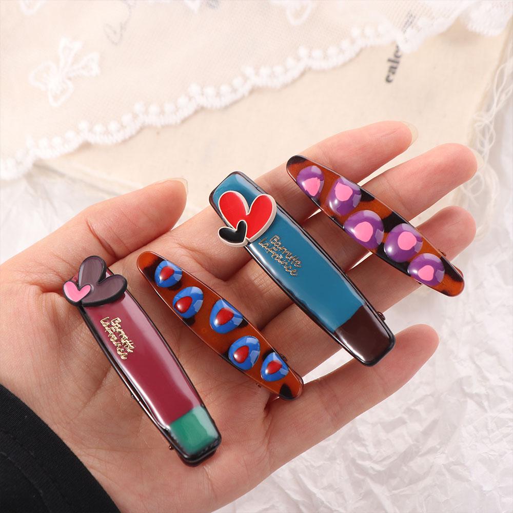 2pcs/set Bangs Clip Hairpins Barrettes Makeup Hair Clips Creative Love Hairpin Set  Daily
