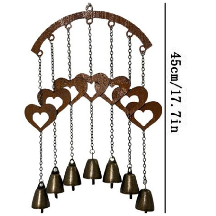 Heart Wall Decoration Hanging Western Five Pointed Star Decoration Metal Star Witch Chime Indoor Outdoor Decoration Hanging
