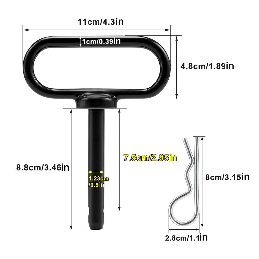 Trailer Hitch Pins 1/2 Inch Securely Hitch Lawn Tow Behind Attachment Hitch Pin Accessories Trailer Gate Pin For Mowers Heavy