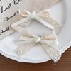 French retro lace bow small clip female side duck bill clip head jewelry bangs clip hair accessories