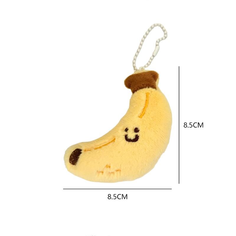 Cartoon Plush Fruits Keychain Cute Lemon Cherry Pendant Backpack Hanging Decoration Ornament Couple Friends Gift
