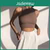 Solid Knitted Vest Ribbed Hirsionsan Women Casual Basic Skinny Tank Sleeveless Cottons Sexy Ladies Summer Off Shoulder Crop Tops
