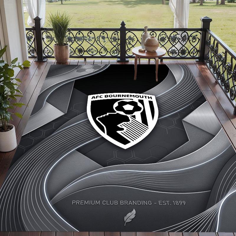 Soft Floor Carpet Bournemouth Football Pattern Area Rug Decorative Mat For Home Room Decoration