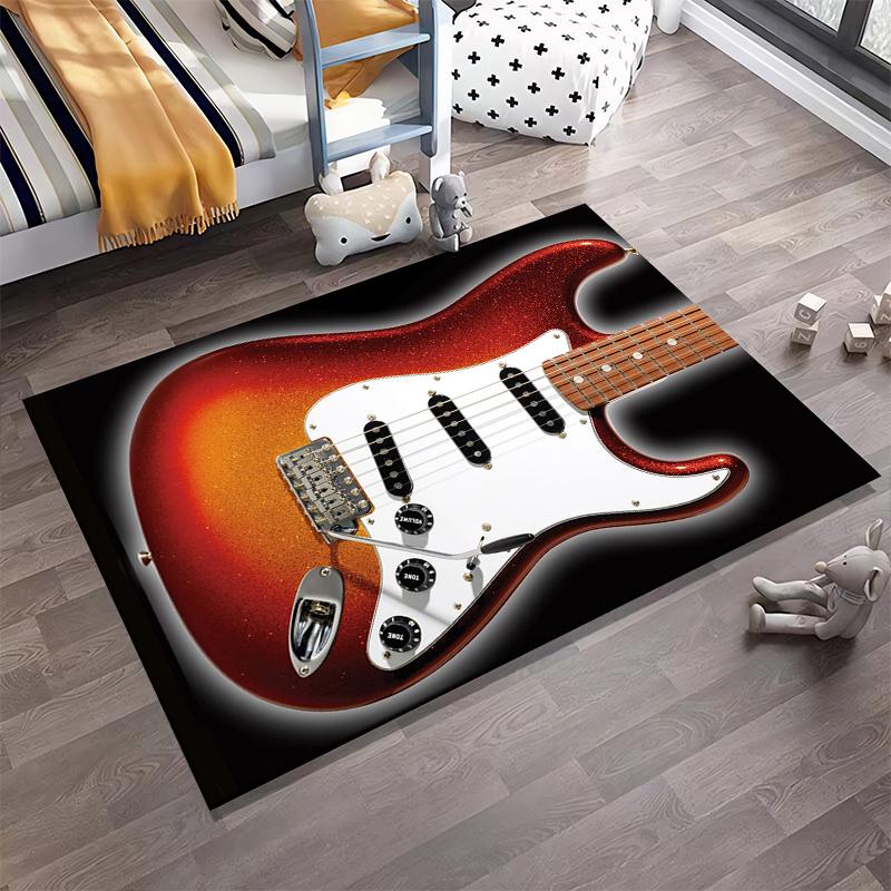 Electric Guitar Design Rug Non-slip rug suitable for living room and bedroom sofas