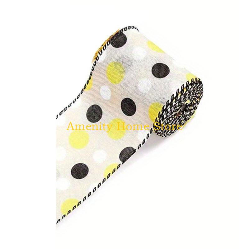 F26C Bumblebees Ribbon 1 Roll Handmade Bowknot Wreath Stair Decorations Supplies for Child Adult DIY Making Supplies