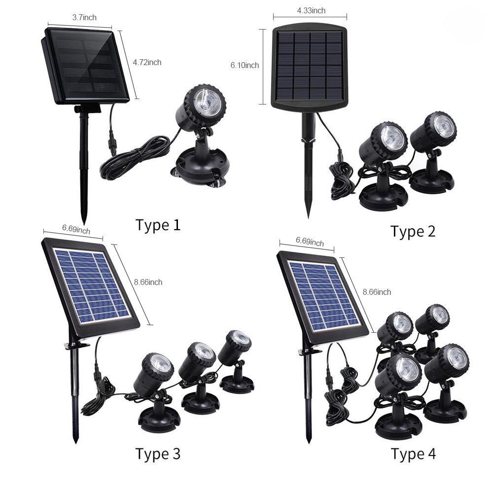 LED Pool Lights Waterproof Solar Powered Garden Pond Light Pathway Lawn Backyard Lighting Outdoor Security Landscape Lamp