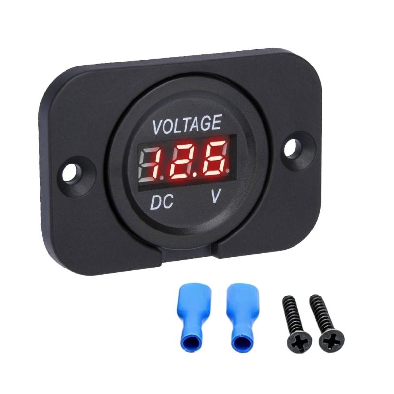 Bright LED Display Voltage Monitor Universal 12V 24V Voltmeter Panel Battery Monitor For Automotive Use