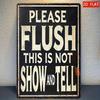 Vintage Metal Tin Sign Funny Bathroom Decor PLEASE FLUSH Toilet Art Man Cave Gift 20x30cm