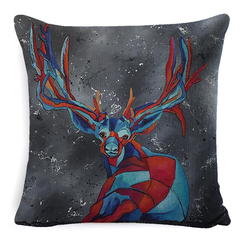 New Pillow Linen Wild Nature Animal Car Lumbar Pillow Pillow Case Office Lumbar Pillow Home Pillow