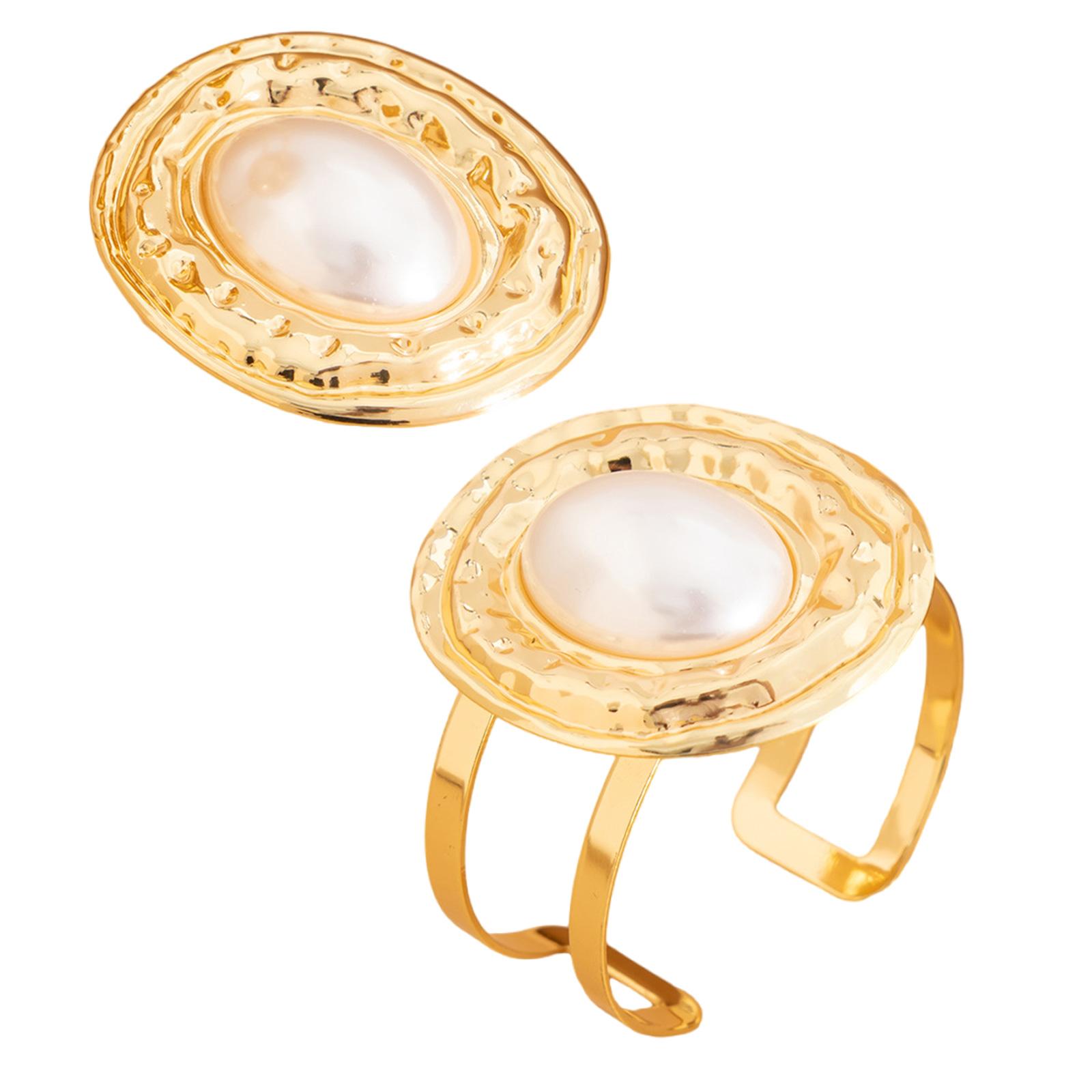 

Стильный овальный набор браслета и кольца Легкие аксессуары Преувеличенные украшения для деловых встреч и светских мероприятий A