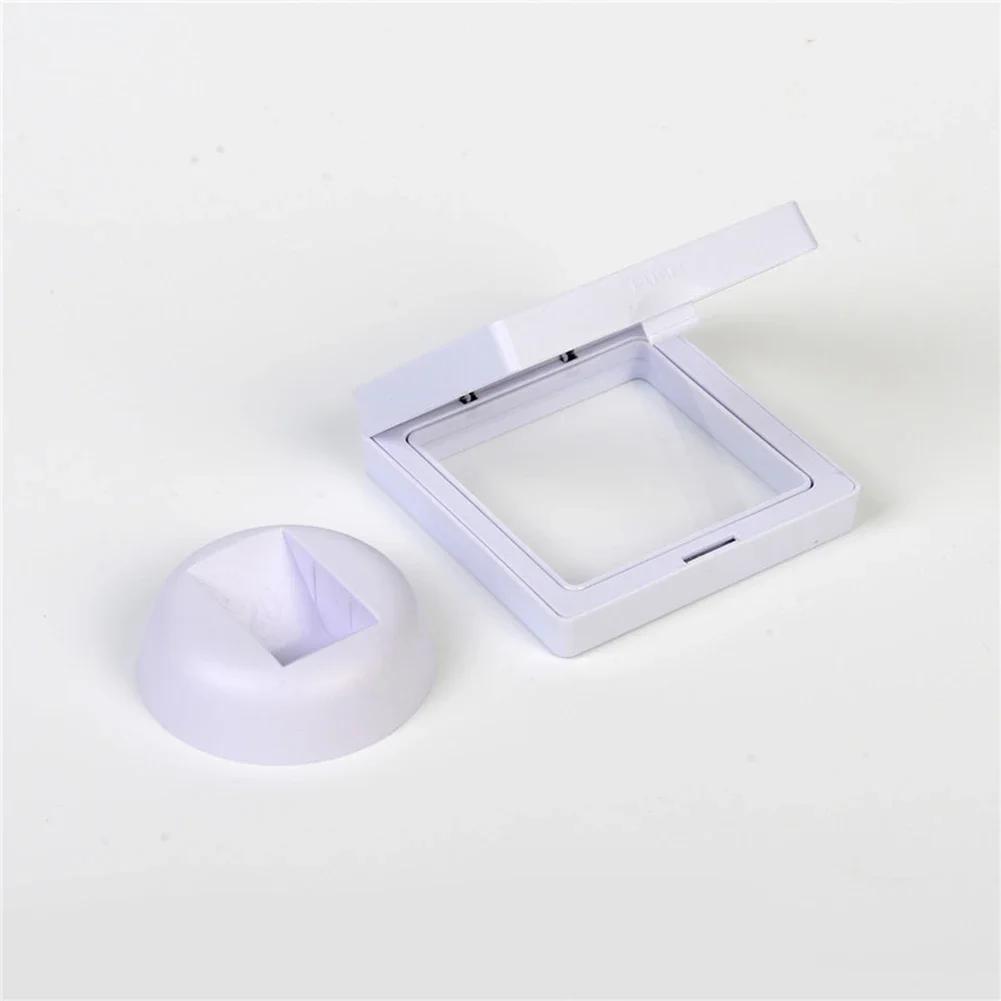 10PCS Jewelry Storage Box 3D Packaging Case Gemstone Floating Frame Membrane Ring Coin Display Case Necklace Display Holder