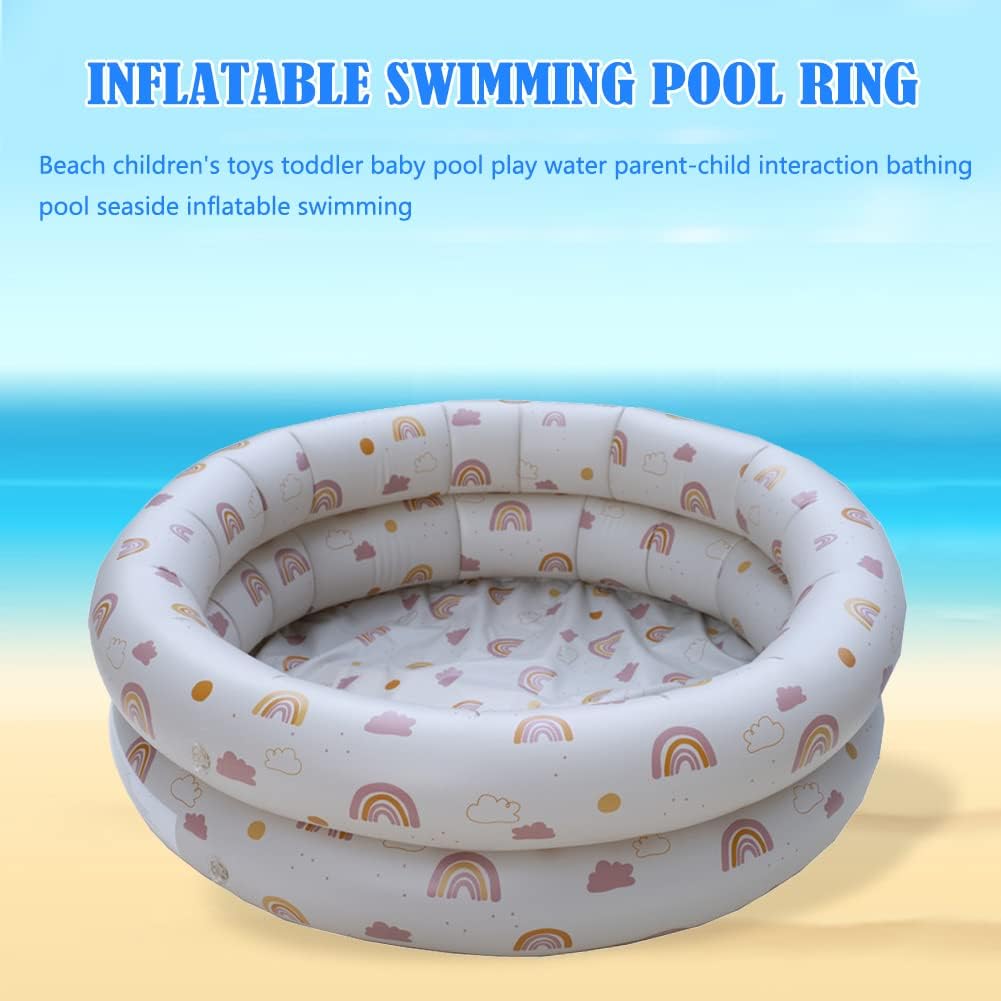 Aufblasbares Planschbecken für Kinder, 80cm Aufblasbarer Pool Schwimmbecken Aufblasbare Badewanne Kinderpool Babypool für Garten und Außenbereich