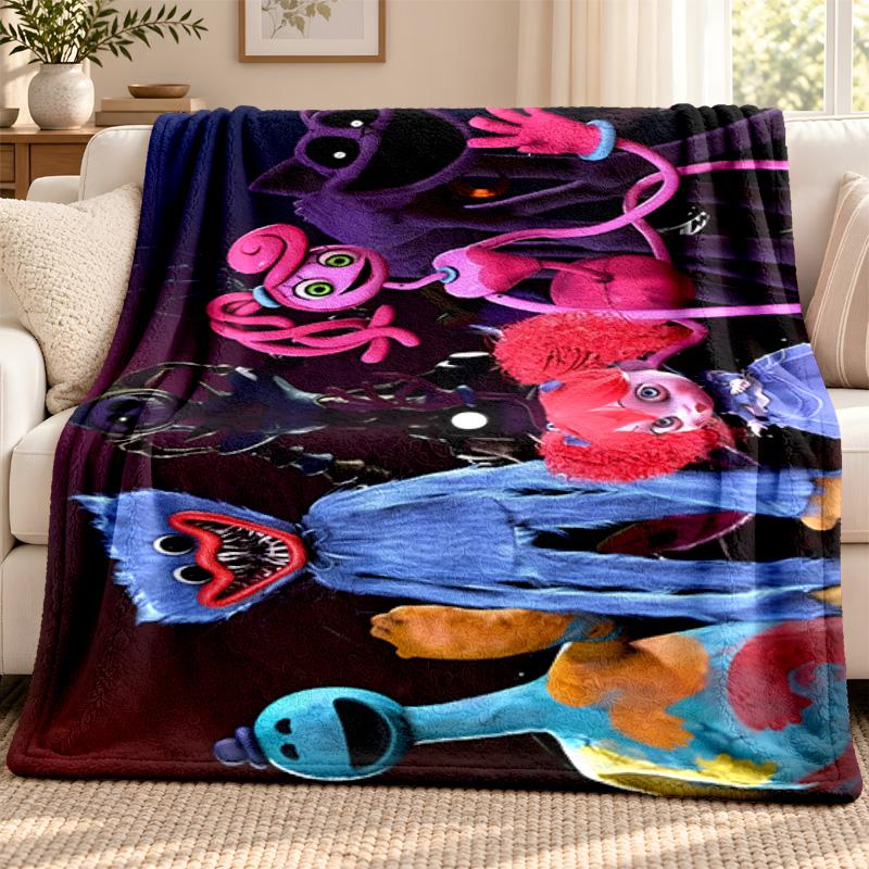 Poppy Playtime blanket Flannel Blanket Soft Cozy Plush Throw for Sofa Bed Lightweight Home Decoration Outdoor camping