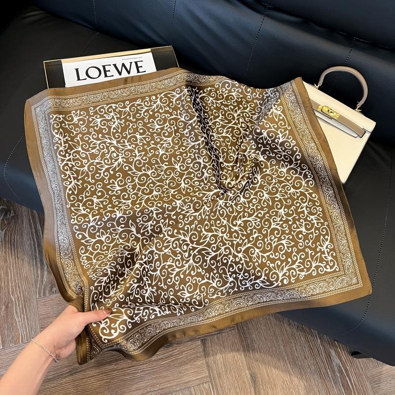 Silk scarf 71 * 71 imitation silk square scarf Korean atmosphere neck silk scarf flower pattern flower polka dot scarf