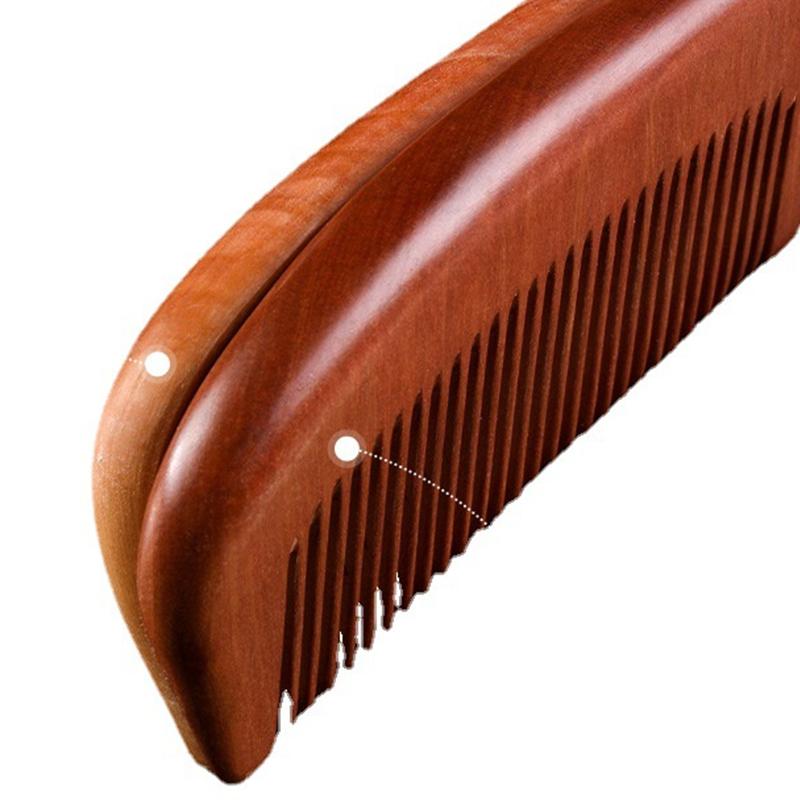 New Anti-Static Handcrafted Natural Peach Wood Hair Comb Head Massage Sandalwood Comb Hair Care Diy Styling Tool