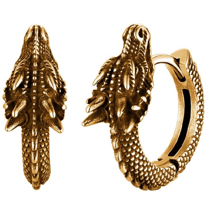 Dragon Hoop Earrings Punk Hip Hop Stainless Steel Ear Rings Unisex Daily Wear Ear Jewelry Handmade Edgy Accessory