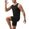 Combinaison Sauna Homme Gainant Body de Course Sweat à Fermeture Éclair Entraînement avec Short Maillot de Corps Fitness Musculation Combinaison d'Exercice Débardeur Combinaison