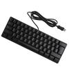 USB Wired Gaming Keyboard 60 Percent RGB Backlight 61 Keys Portable Compact Keyboard for PC Gamer Typist Black