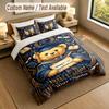 Bear Panda Theme Personalized 3Pcs Bedding Set Custom Text & Name 1 Sheet 2 Pillowcases Household Bedding 1pc