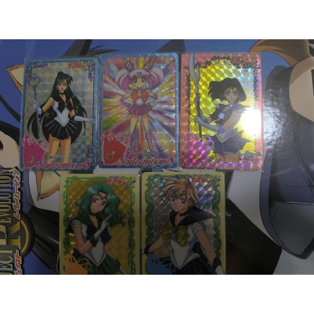 Used Sailor Moon Wafer Cards External Sun Warriors 5 pieces
