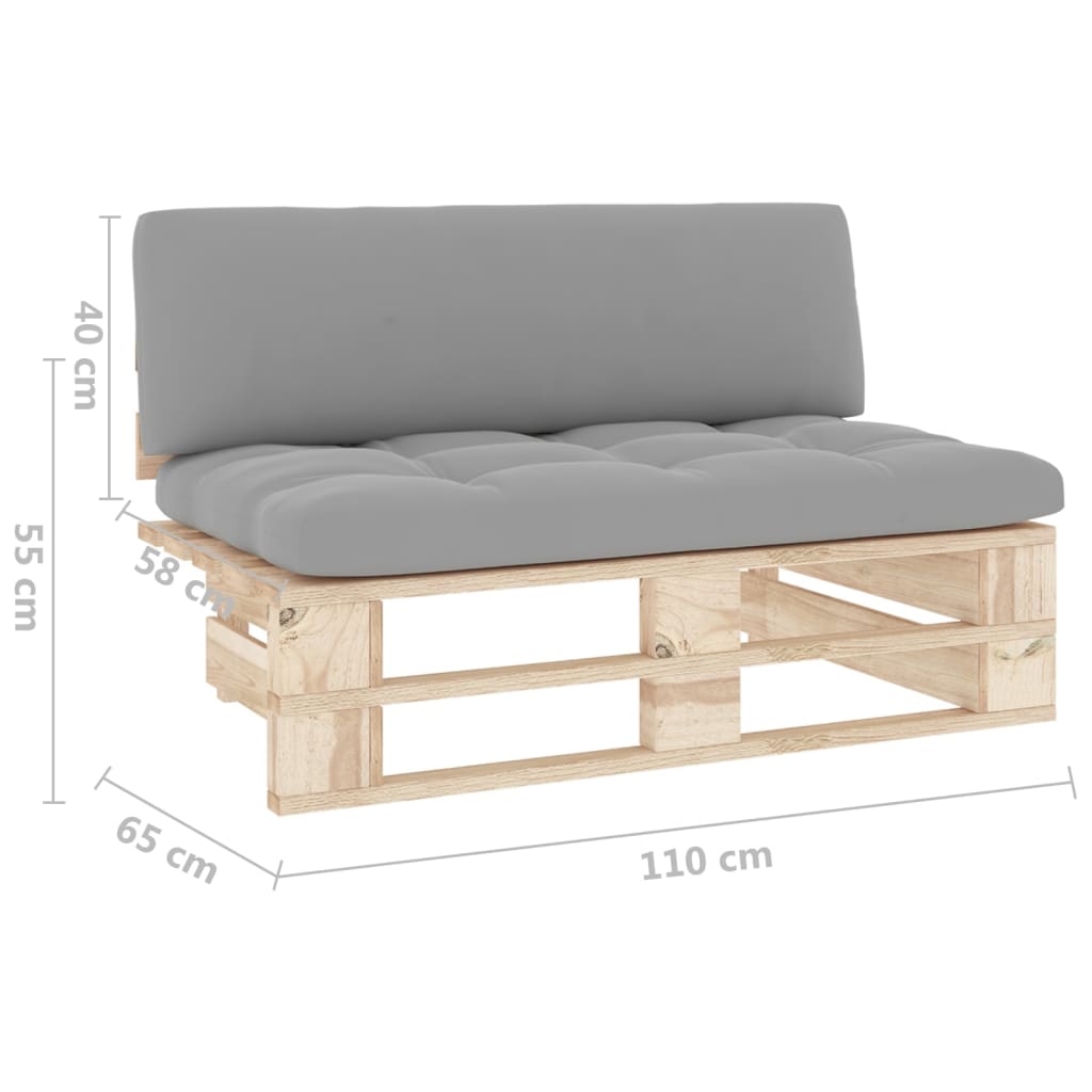 Vidaxl Ogrodowa Sofa Środkowa Z Palet, Impregnowane Drewno Sosnowe
