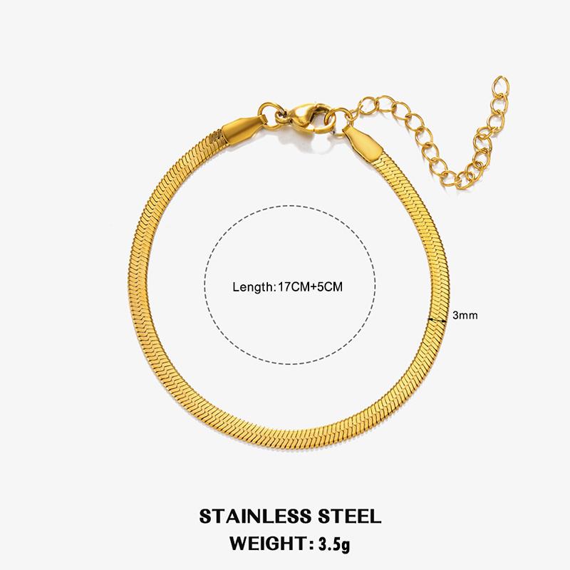 Classic Unisex Flat Snake Chain Choker Necklace For Women Stainless Steel Herringbone Gold Silver Color Fashion Jewelry Gift