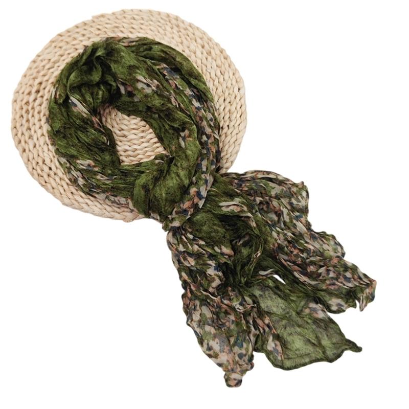 Eleganter gedrehter Plissee-Schal Polyester Mehrzweck Langer Schal für Frühling Herbst Tägliches Büro-Outfit All Matching Accessoire