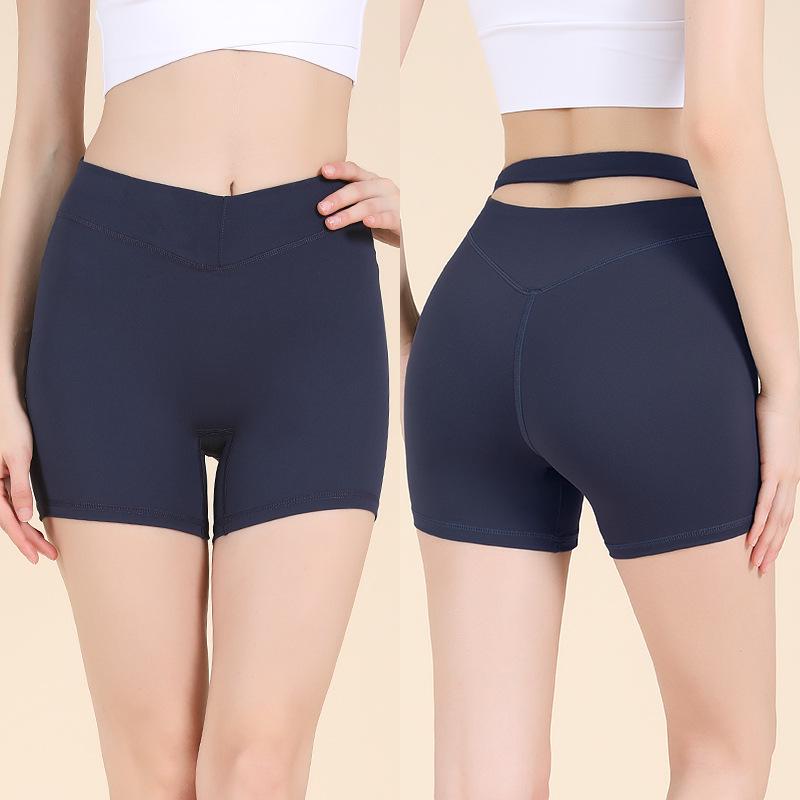 Women's Seamless Hip-Lifting Yoga Shorts with Drawstring - Nude Feel Three-Point Running & Fitness Hot Pants