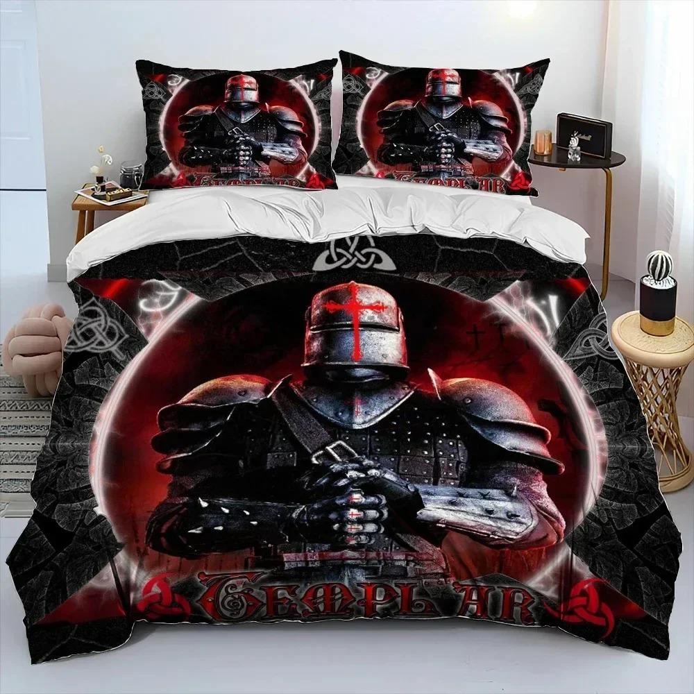 Cavalier Knight Templar Crusaders Bedding Set Bedroom Soft Modern Bedspreads Comefortable Duvet Cover Quilt Cover And Pillowcase