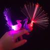 LED Peacock Finger Ring Lights Fiber Optic Lamp Change Color Intelligence Toys for Children Gift