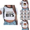 Kpop Bts Bangtan Boys Kortärmad Damtopp Med Söt Figurdesign Perfekt För Sommaren