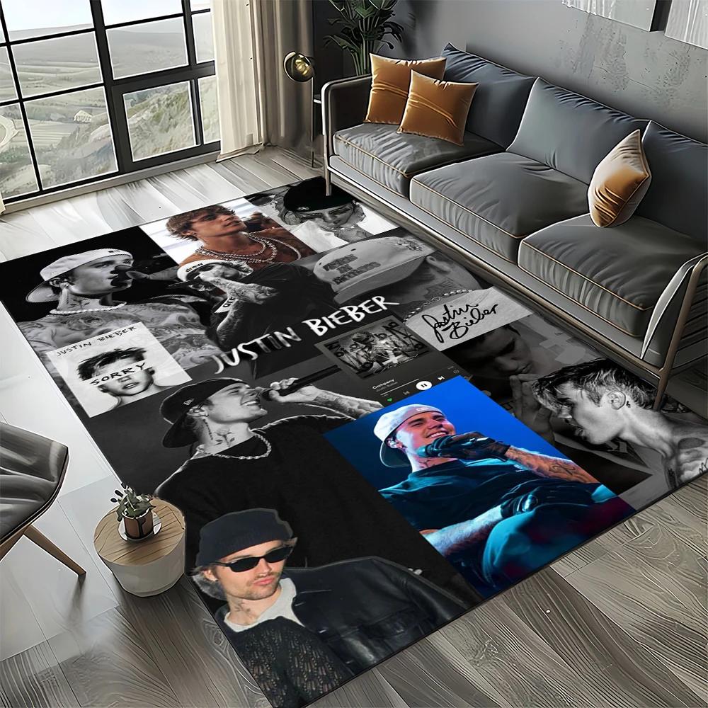 2025 New Style Justin Drew Bieber Singer 3D Carpet Rug for Living Room Bedroom Home Sofa Decoration,Kid Play Non-slip Floor Mat