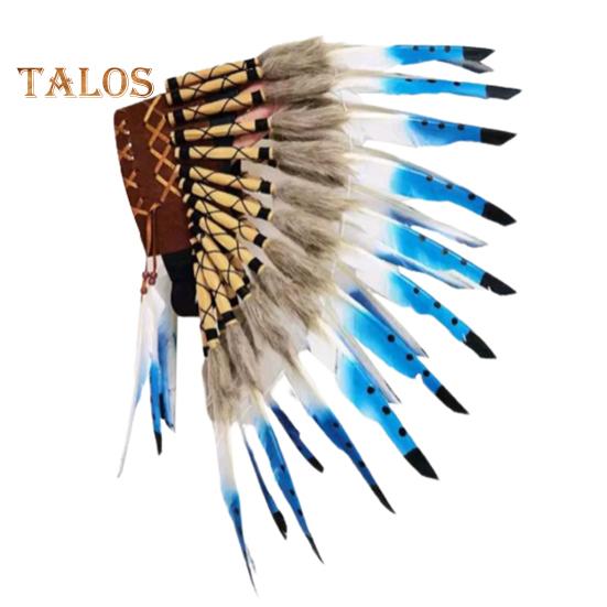 

Имитация перьев головной убор в стиле американских индейцев, высота 40 см, головной убор для фотосъемки, фестивалей, косплея, карнавального костюма, аксессуара синий