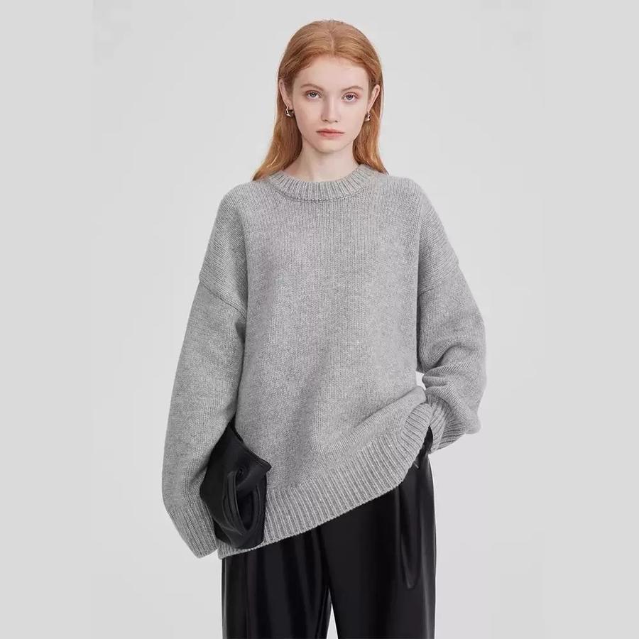 Autumn Thick Knit Sweater Set Women Loose Casual Oversized Pullover Base Layer Outerwear