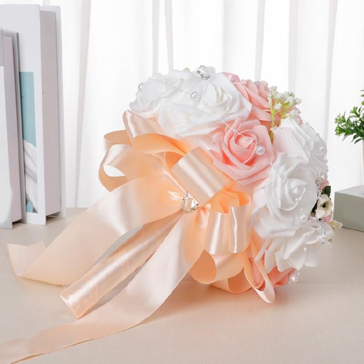 Elegant Wedding Bouquet Artificial Rose Flower With Realistic Design For Bride Bridal Shower Engagement Accessory