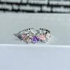 Dopamine Colorful Enamel Flower Butterfly Open Ring Mori Sweet Girly Style Inlaid Zircon Niche Light‑Luxury Adjustable Stackable Decorative Ring