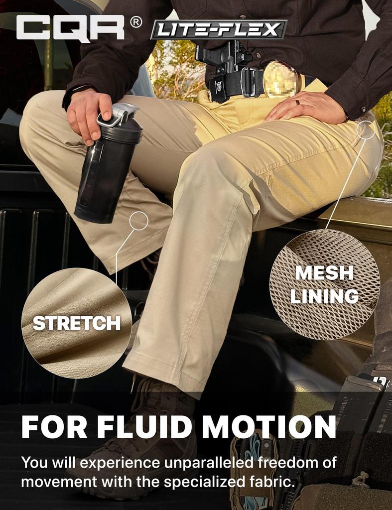 CQR Cargo Long Straight Work Tactical Women's Pants, Pants, Workwear, Climbing, Mountaineering, Camping, Casual, Lightweight, WFP601-KHK_8/R