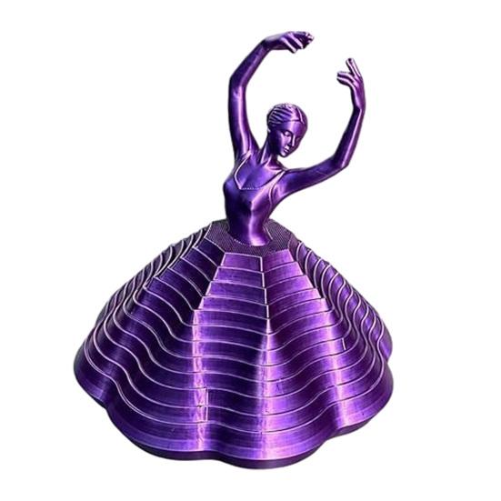 

3D Printed Spinning Ballerina Fidget Toy Ballet Spinner Sensory Toy Expanded Whirling Spiral Desk Toy for Adults Teens Stress Relief фиолетовый