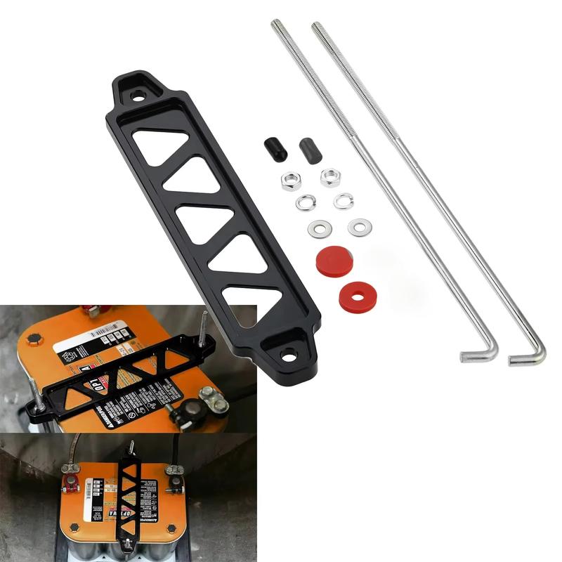 Universeller Dreieck-Batterieträgerhalter aus Aluminiumlegierung für Autos, 5-Loch, Schlosszubehör, Zurrhalterungs-Halterungs-Kit mit 10-Zoll J-Bolzen
