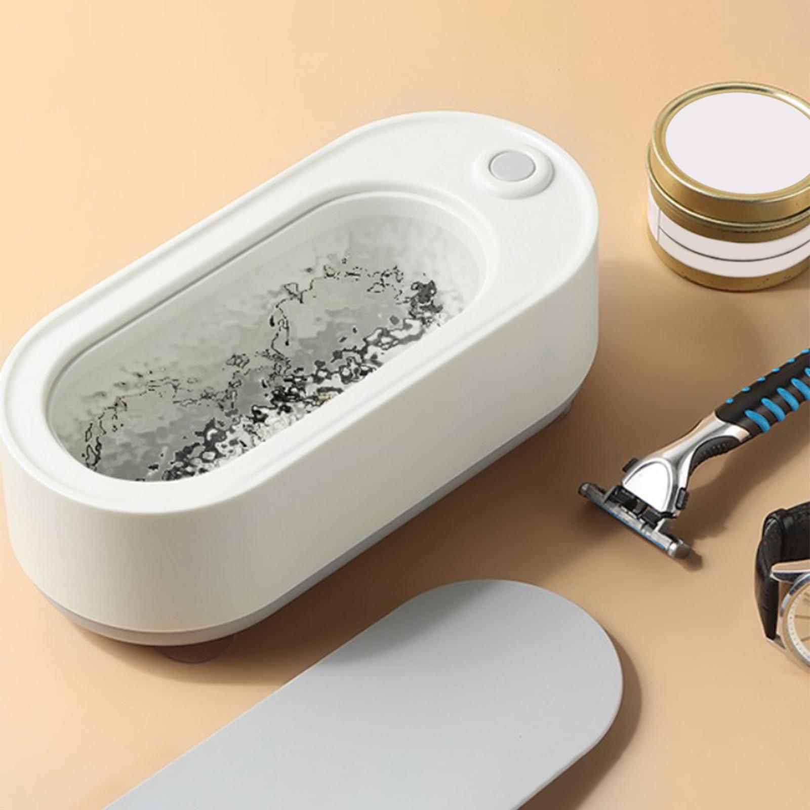 Ультразвуковой очиститель с высокочастотной вибрацией, USB-перезаряжаемый для ожерелий белый
