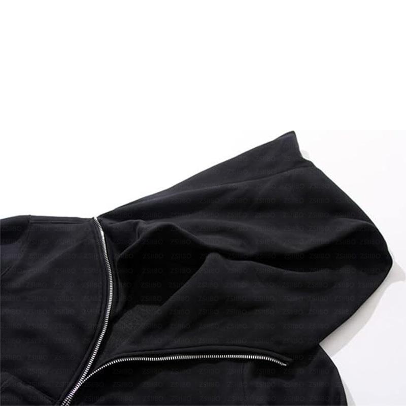 Spring Autumn Hoodies Men Zipper Cardigan Harajuku Black Sweatshirts Hip Hop Swag Style Skateboard Streetwear Cloak Hooded Jacket Coat