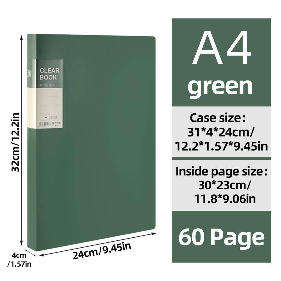 KOBEST 20/30/40/60 Pages A4 Side Transparent Thickening Folder High Quality Multi-layer File Cover Office School Supplies
