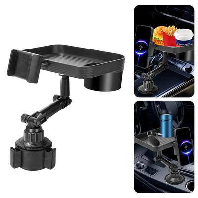 Cup Holder Tray- Perfect Adjustable Car Food Tray for Eating Car Interior Expanded Table Desk Organizers